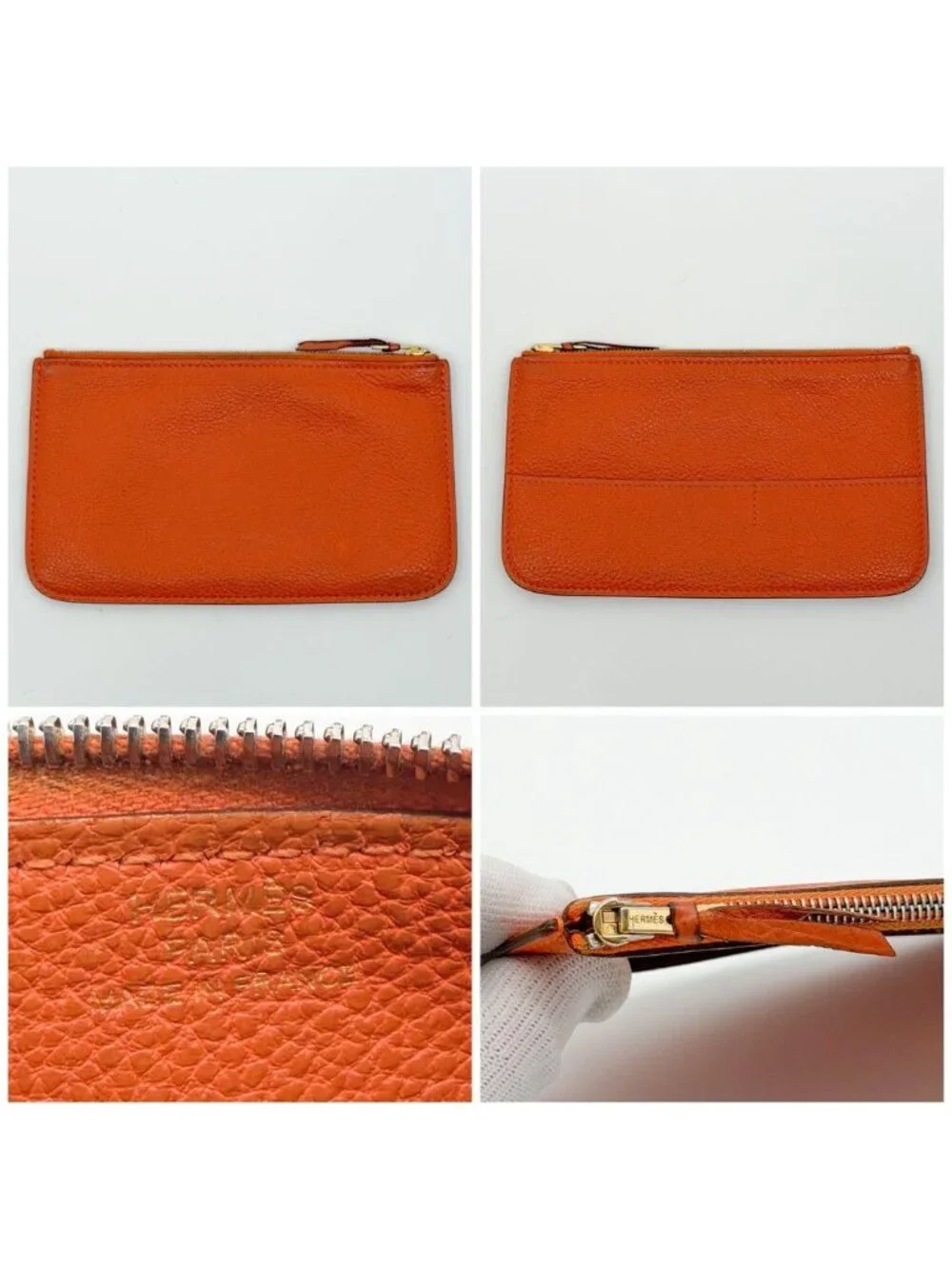 Hermes Dogon GM Duo Taurillon Clemence Orange Bifold Wallet
